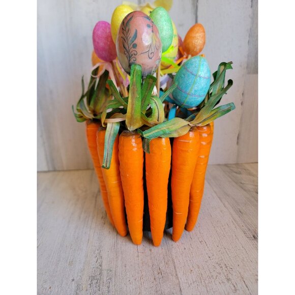 Styrofoam Easter carrot centerpiece rabbit egg glitter vintage unique decor - Picture 3 of 13